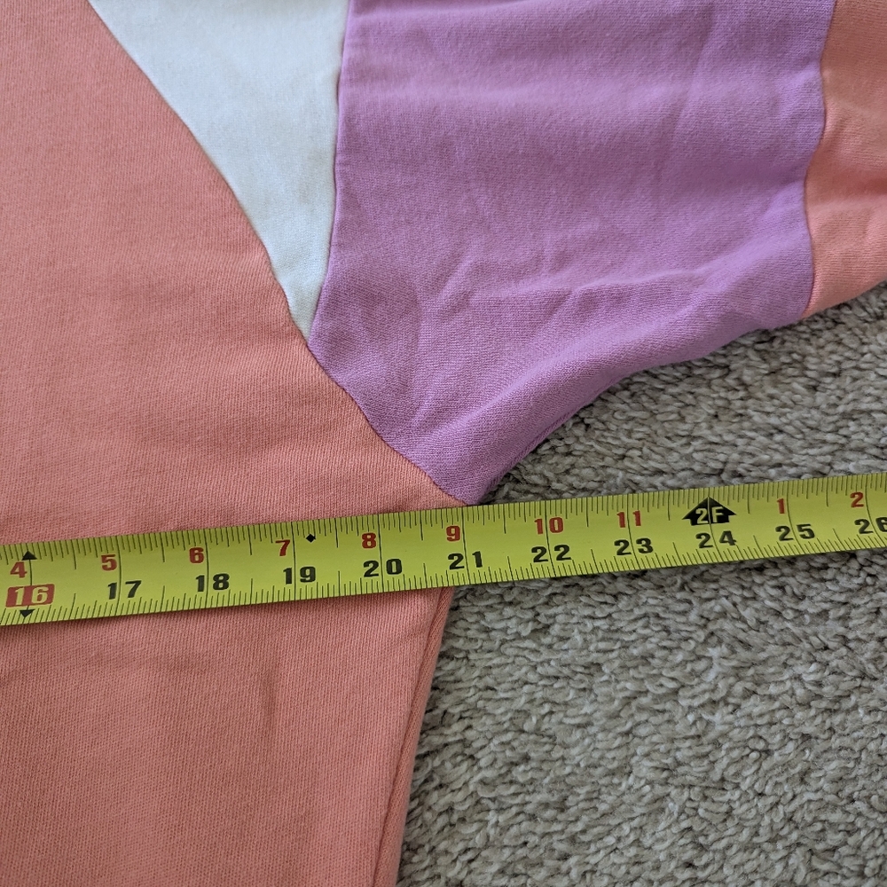 Evereve Grayson Colorblock Crewneck Sweatshirt 100% Cotton Pullover - Picture 7 of 9